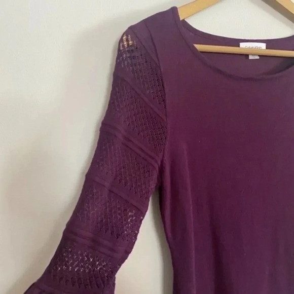 Calvin Klein Bell Sleeve Purple Sweater Dress - Picture 6 of 12
